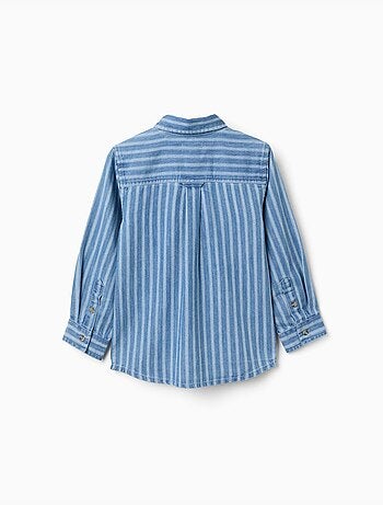 Chemise en jean à rayures et poche