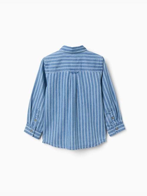 Chemise en jean à rayures et poche - Kiabi Chemise en jean à rayures et poche - Kiabi