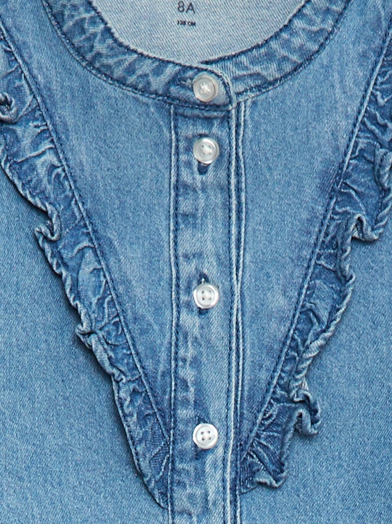 Chemise en jean avec col volanté Double stone - Kiabi