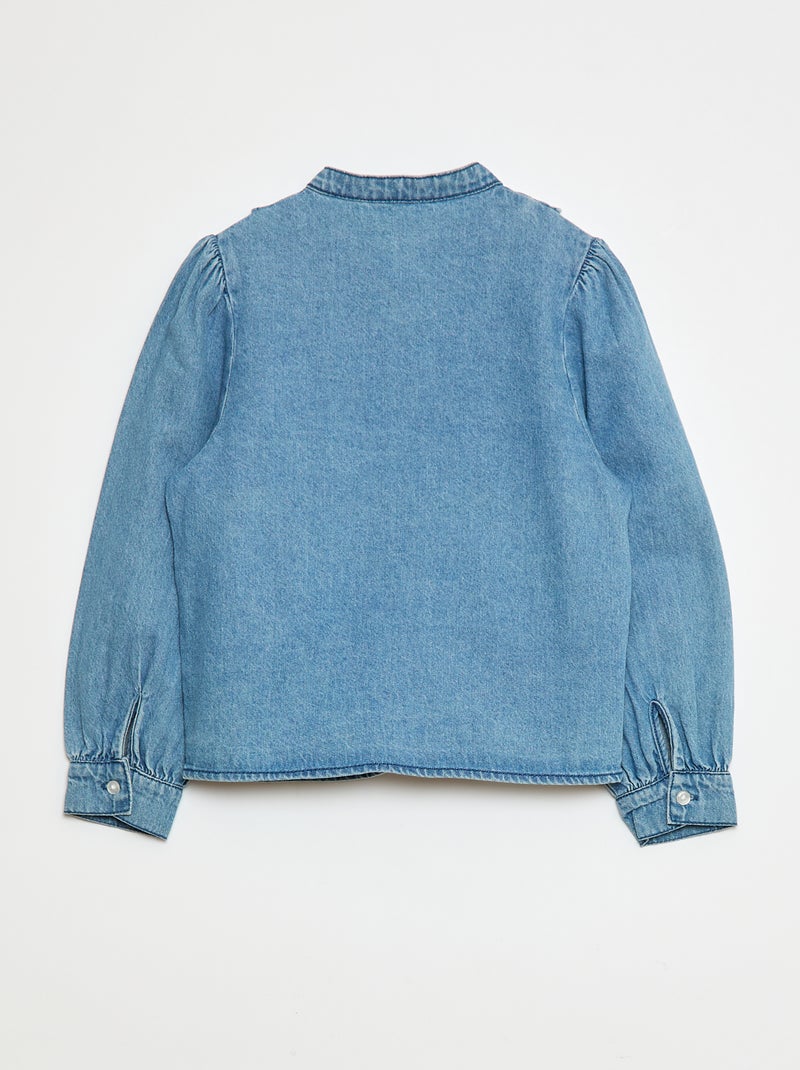 Chemise en jean avec col volanté Double stone - Kiabi
