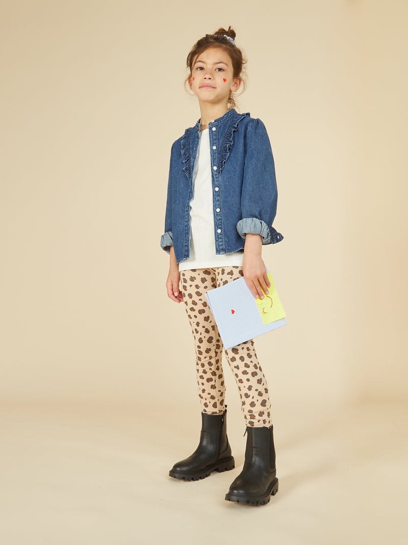 Chemise en jean avec col volanté Stone - Kiabi