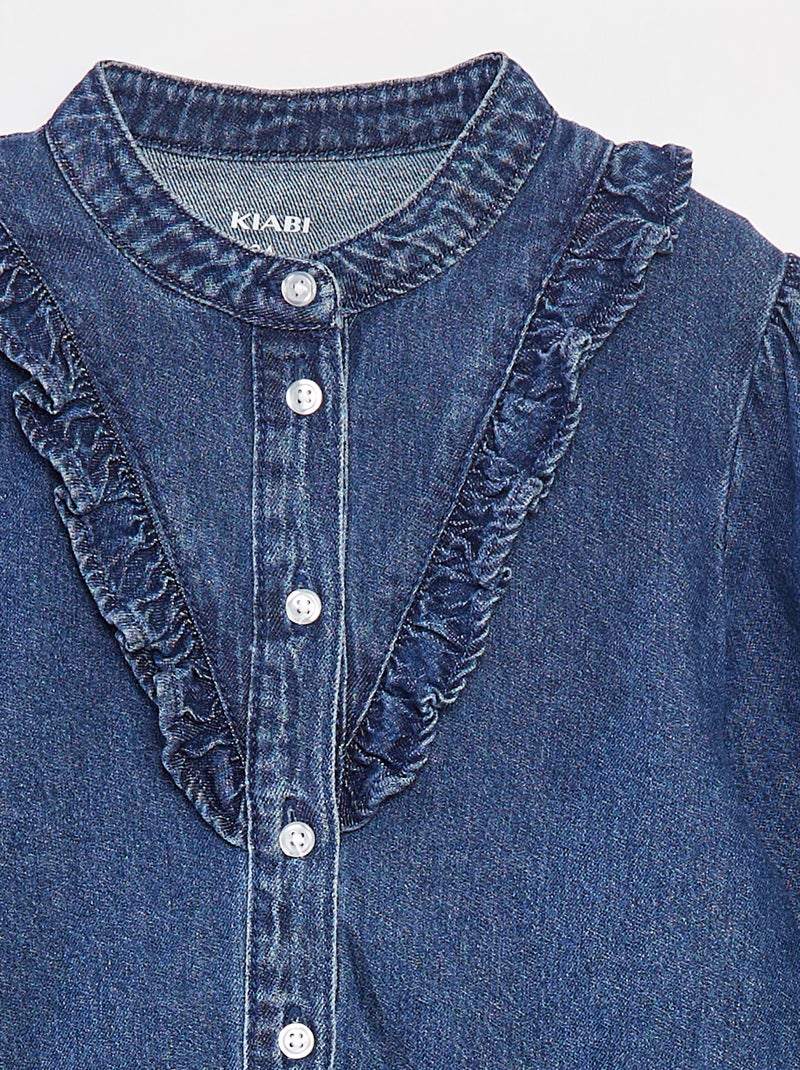 Chemise en jean avec col volanté Stone - Kiabi