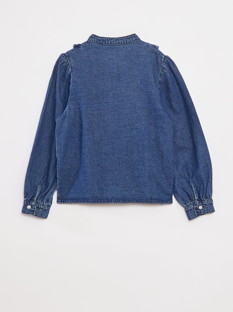 Chemise en jean avec col volanté Stone - Kiabi