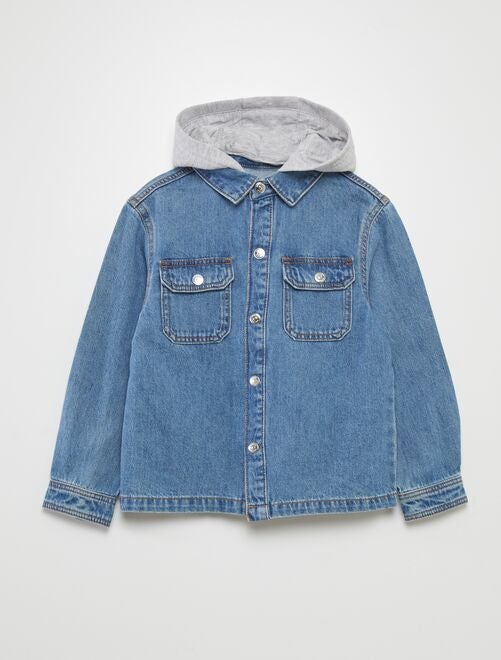 Chemise en jean avec cop capuche - Kiabi