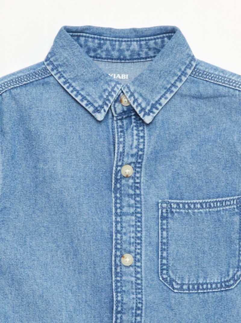 Chemise en jean avec poche poitrine Bleu - Kiabi