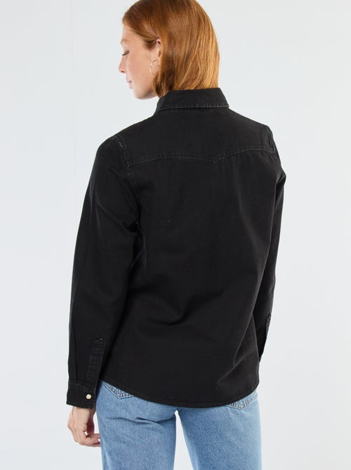 Chemise en jean avec poches à rabat - Kiabi