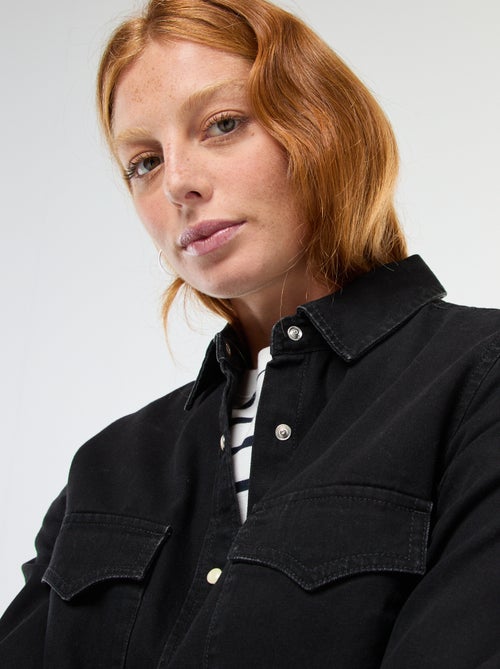 Chemise en jean avec poches à rabat - Kiabi