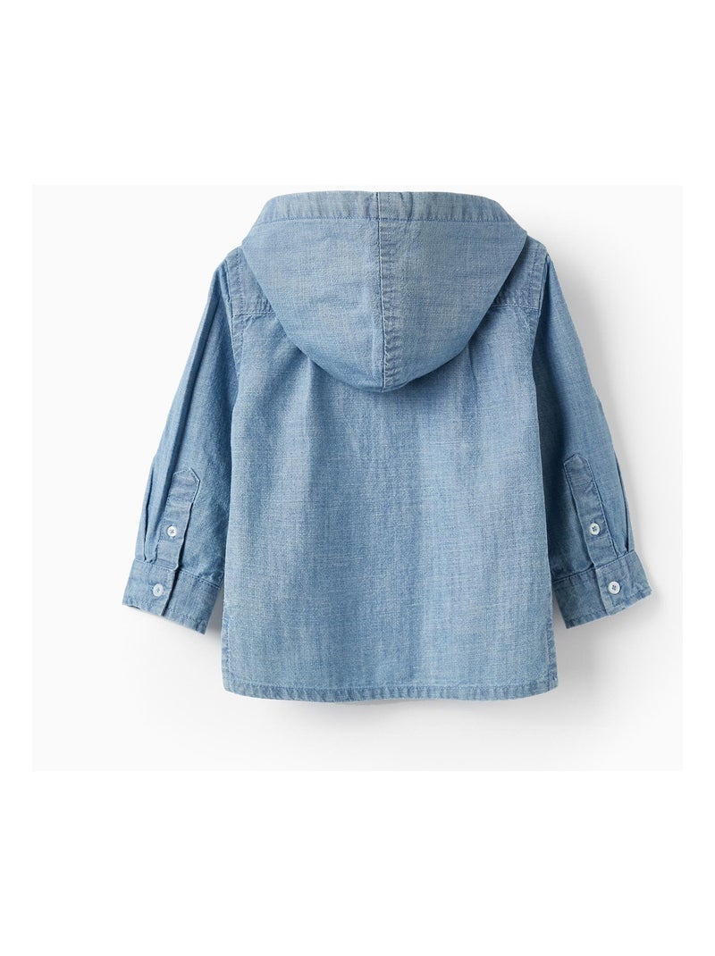 Chemise en jean bleu 100% coton avec capuche pour bébé garçon Bleu - Kiabi