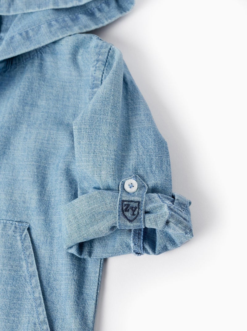 Chemise en jean bleu 100% coton avec capuche pour bébé garçon Bleu - Kiabi