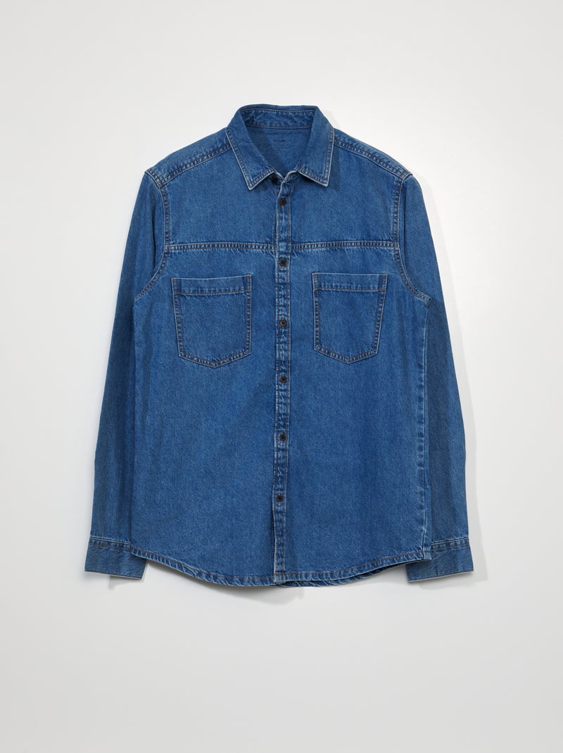 Chemise en jean Bleu - Kiabi