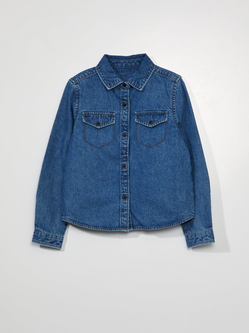 Chemise en jean Bleu - Kiabi