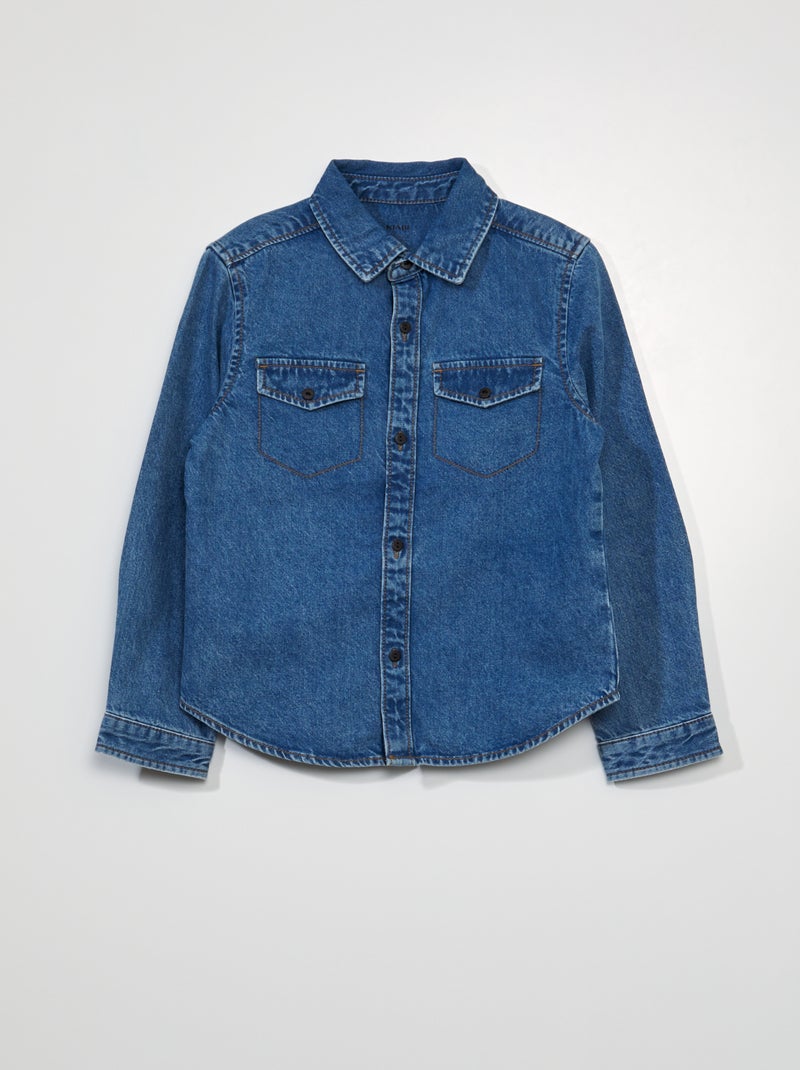 Chemise en jean Bleu - Kiabi