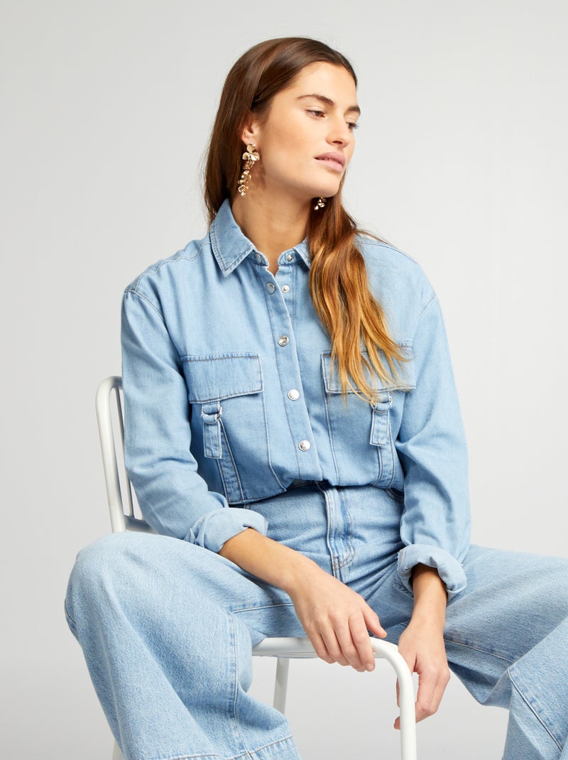 Chemise en jean Bleu - Kiabi