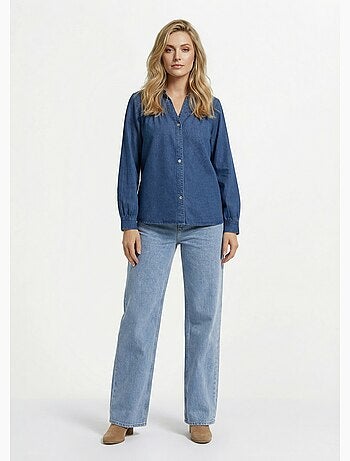 Chemise en jean bohème plissée - AFIBEL