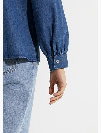 Chemise en jean bohème plissée - AFIBEL