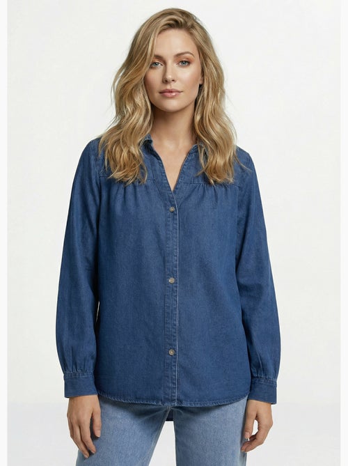 Chemise en jean bohème plissée - AFIBEL - Kiabi