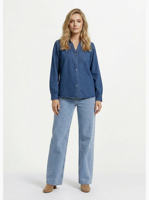 Chemise en jean bohème plissée - AFIBEL - Kiabi