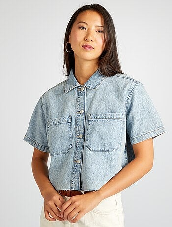 Chemise en jean cropped