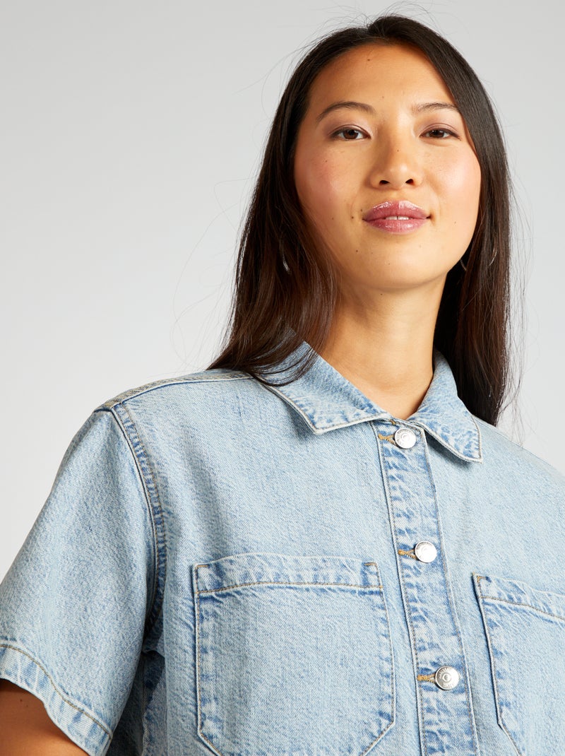 Chemise en jean cropped Triple stone - Kiabi