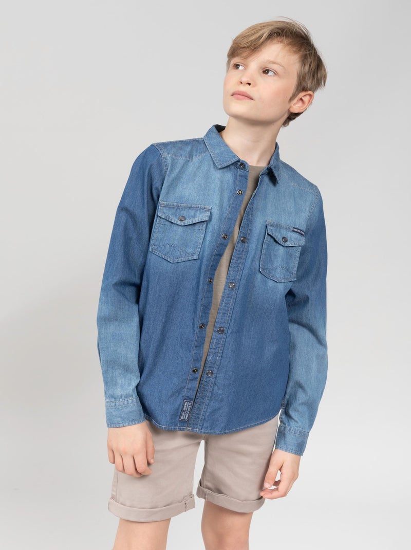 Chemise en jean 'Deeluxe' Bleu foncé - Kiabi
