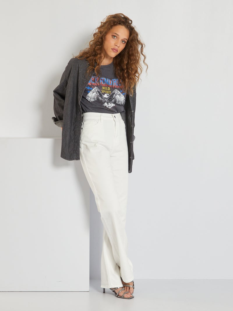 Chemise en jean Gris - Kiabi