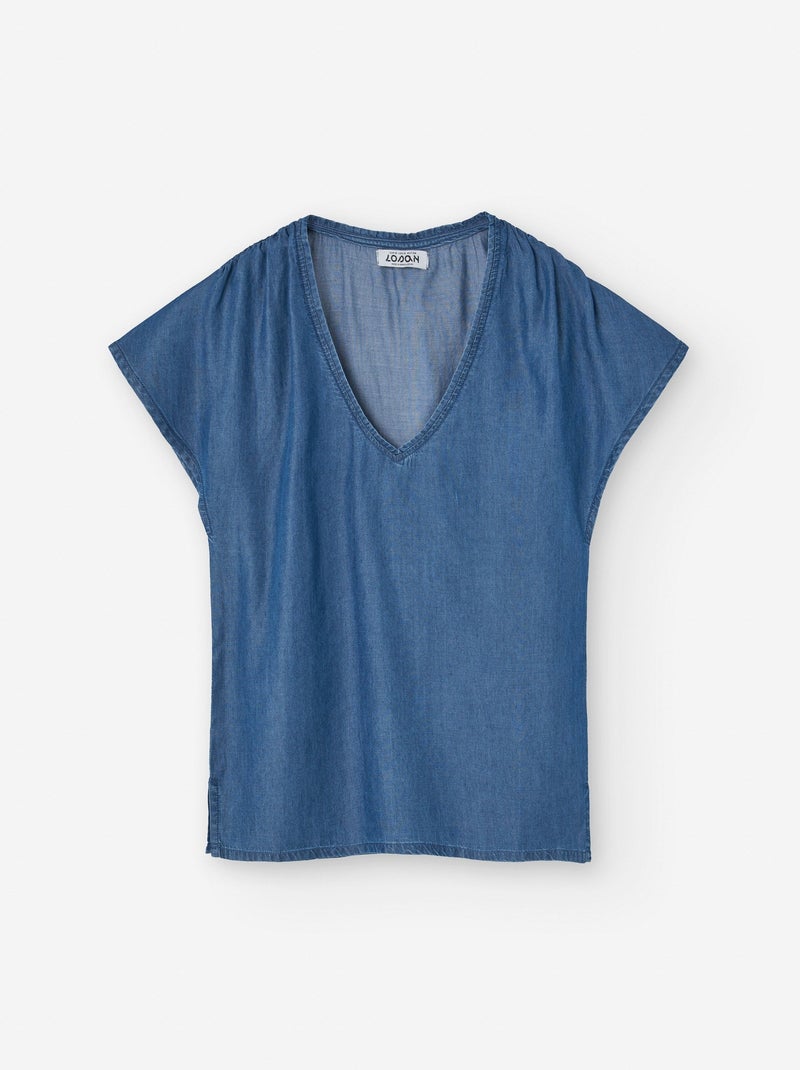 Chemise en Jean Léger Bleu - Kiabi