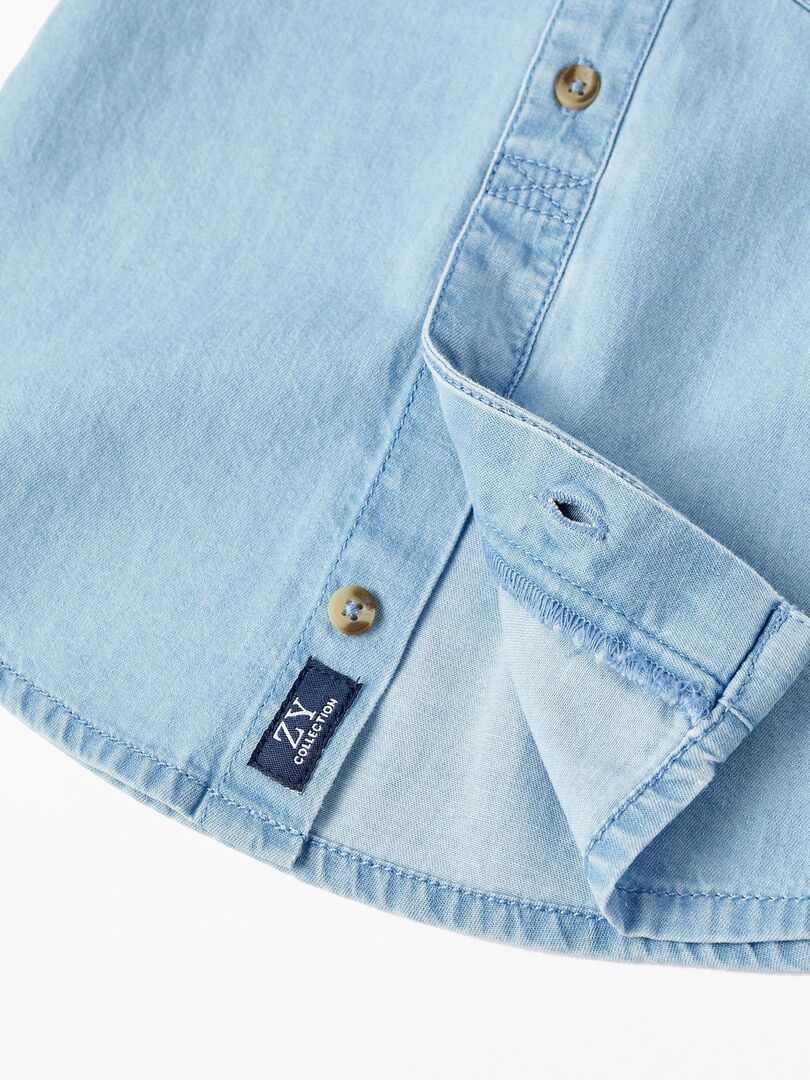 Chemise En Jean Enfant Garçon Manches Courtes 1-5 Ans – Denim Classique Été Décontracté, Confortable, Style Casual Chic Pour Bébé & Petit Garçon