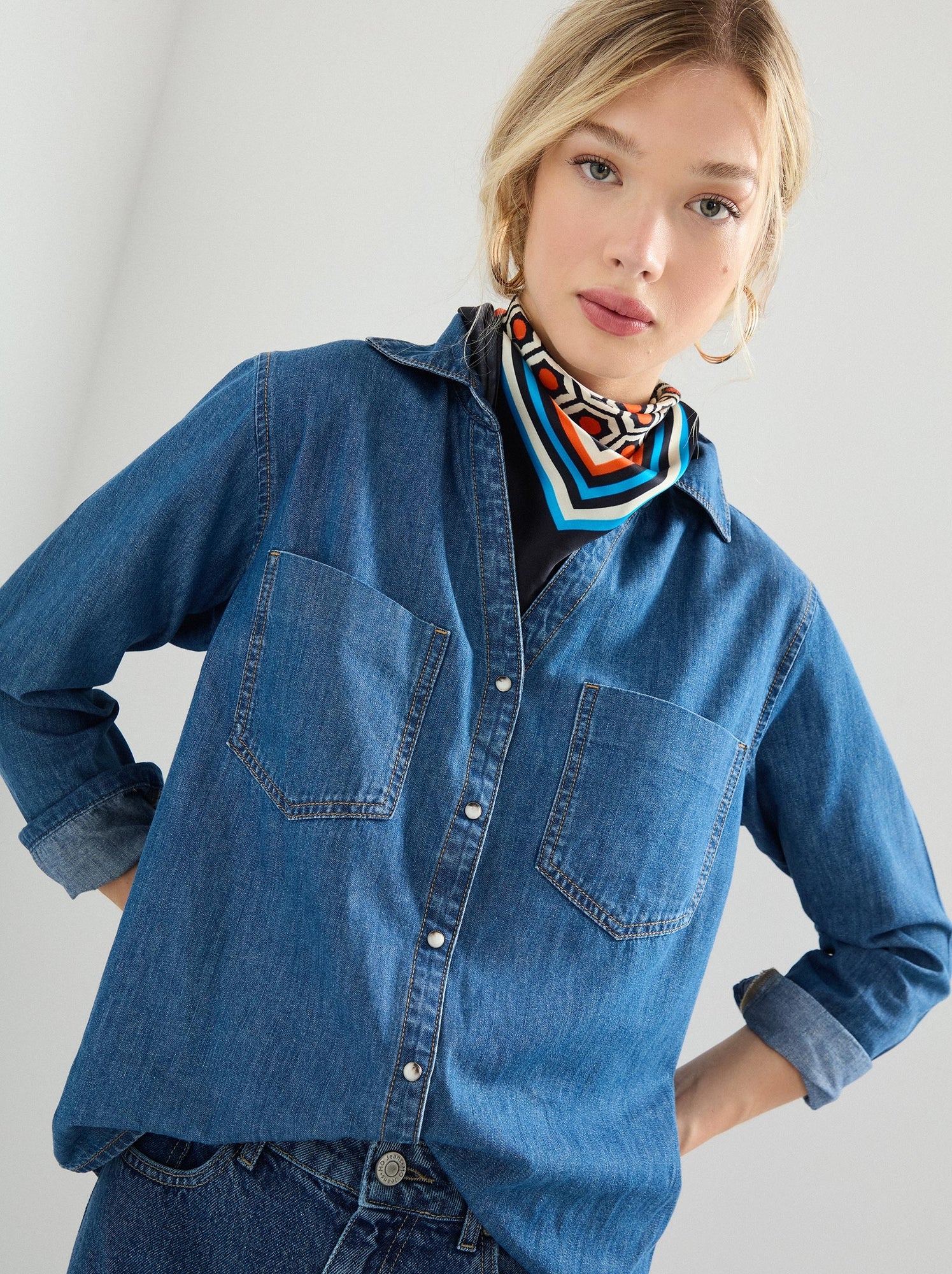 chemise en jean kiabi