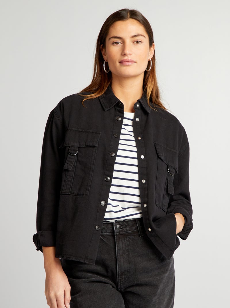 Chemise en jean Noir - Kiabi