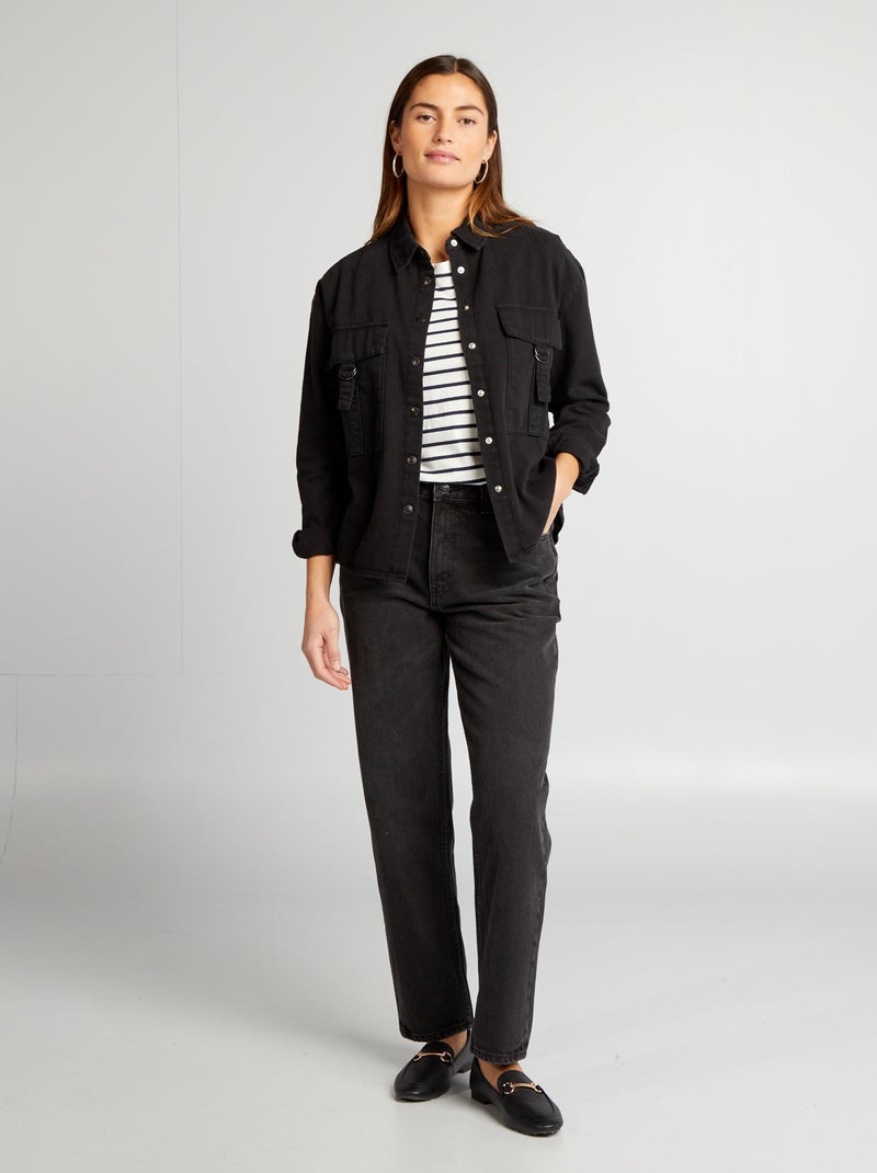 Chemise en jean Noir - Kiabi