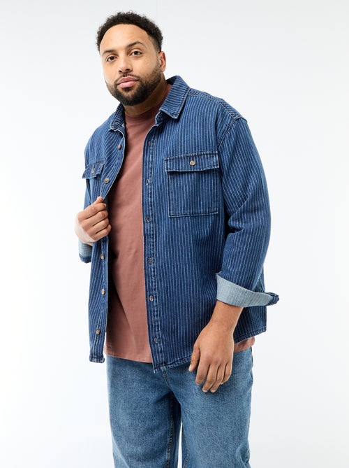 Chemise en jean rayée - Kiabi