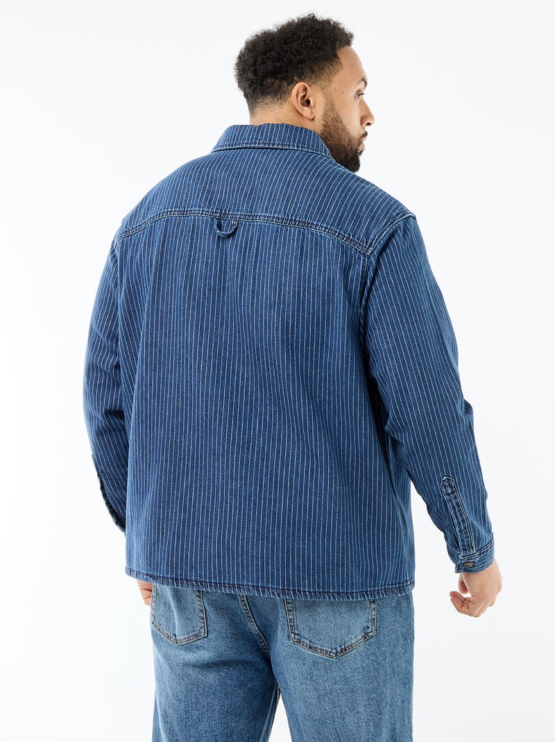 Chemise en jean rayée Bleu - Kiabi