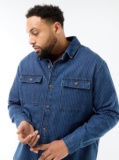 Chemise en jean rayée - Kiabi
