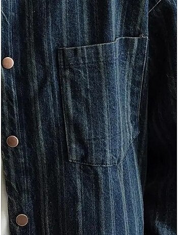 Chemise en jean rayée pour homme avec poches giesto