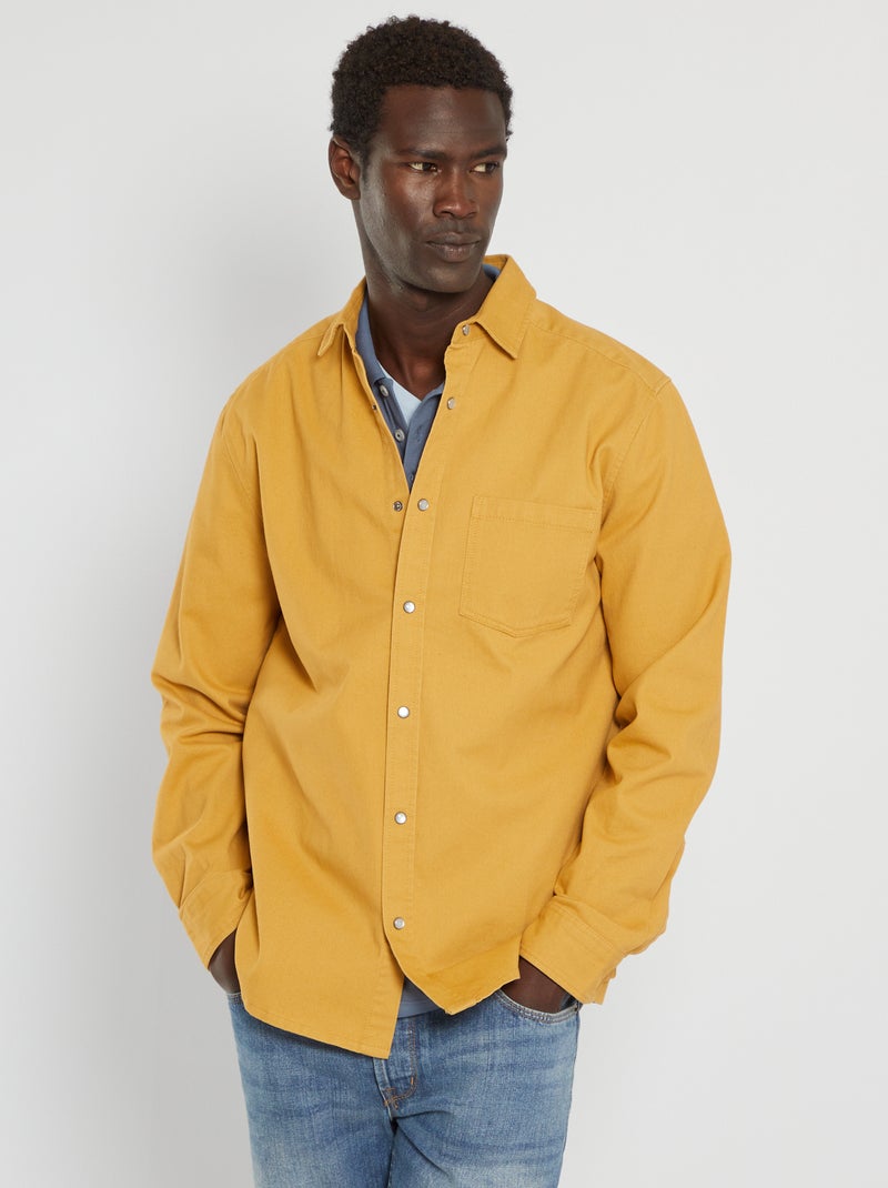 Chemise en jean regular Jaune moutarde - Kiabi