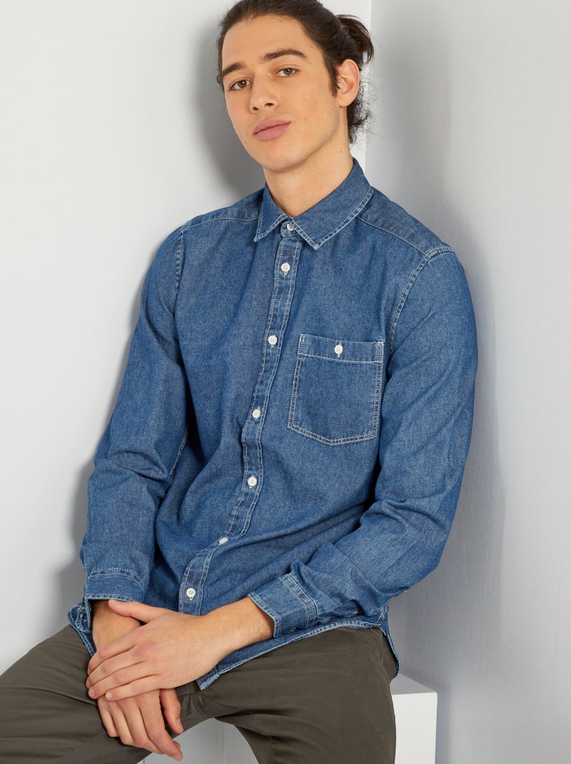 Chemise en jean stone - Kiabi