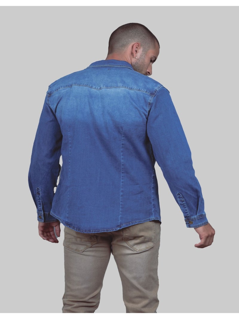 Chemise en jeans Kebello Bleu - Kiabi