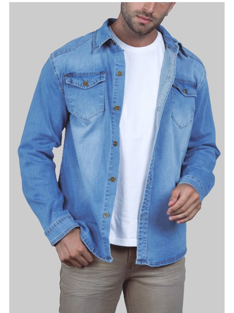 Chemise en jeans Kebello Bleu - Kiabi