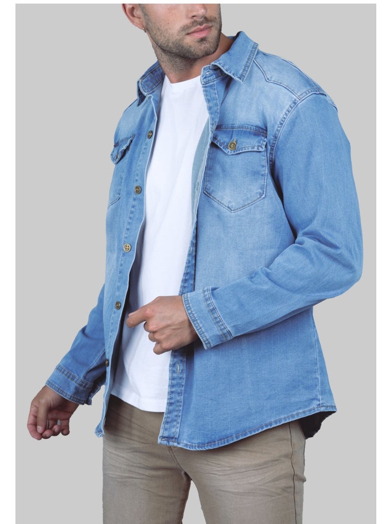 Chemise en jeans Kebello Bleu - Kiabi