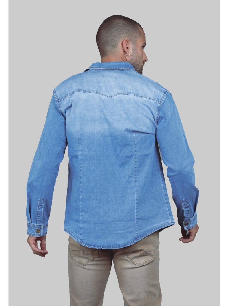 Chemise en jeans Kebello Bleu - Kiabi
