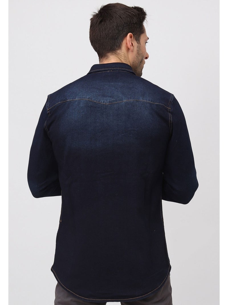 Chemise en jeans Slim Fit Kebello Bleu - Kiabi