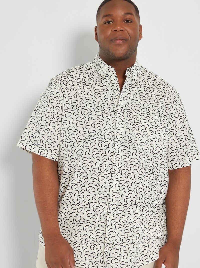 Chemise en lin à fleurs Blanc fantaisie - Kiabi