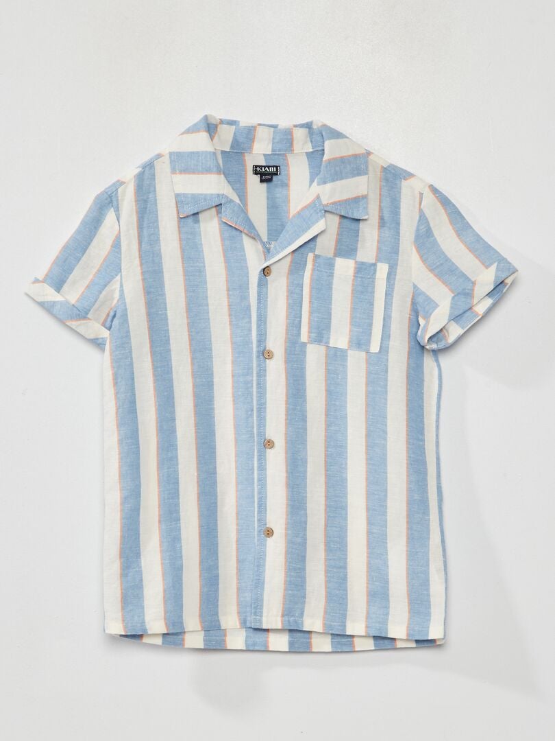 Chemise Homme Manches Courtes En Lin Et Viscose RIVEmilio - Coupe Régulière - Neuf Avec étiquettes - Riverso