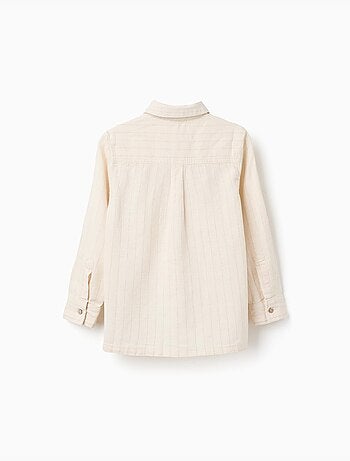 Chemise en lin à manches longues et rayures