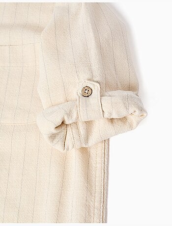 Chemise en lin à manches longues et rayures