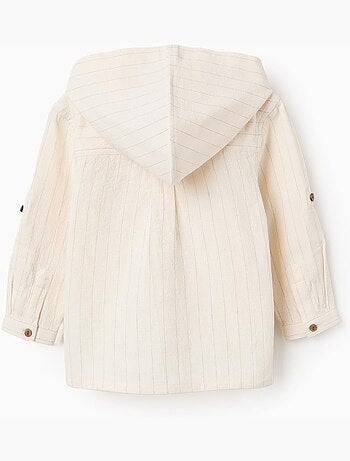 Chemise en lin à rayures et capuche