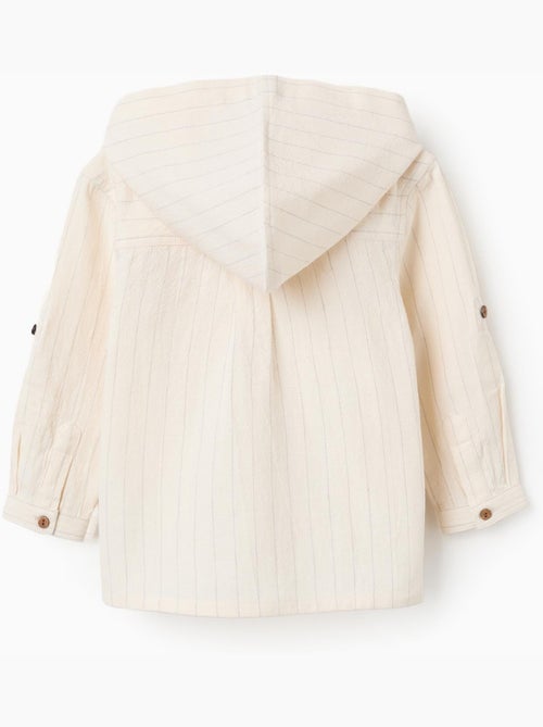 Chemise en lin à rayures et capuche - Kiabi