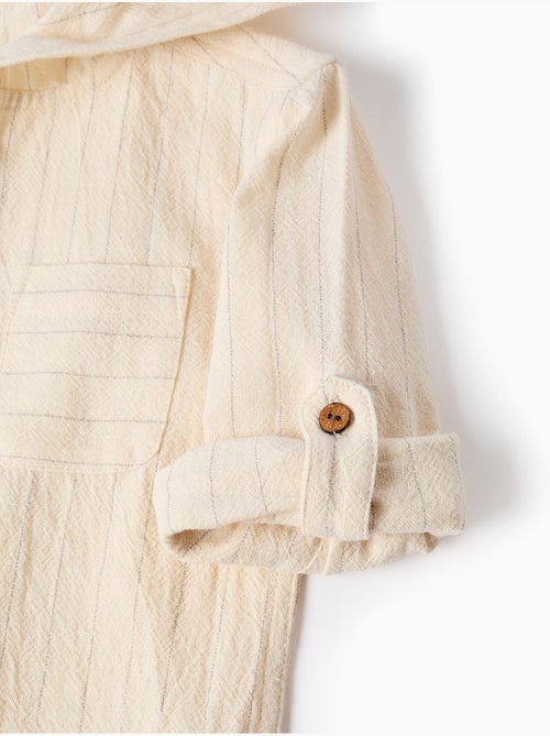 Chemise en lin à rayures et capuche - Kiabi