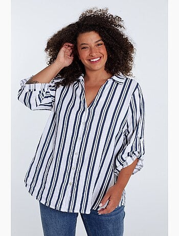 Chemise en lin avec rayures