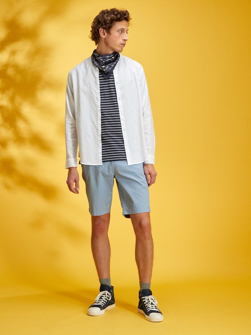 Chemise en lin blanc - Kiabi